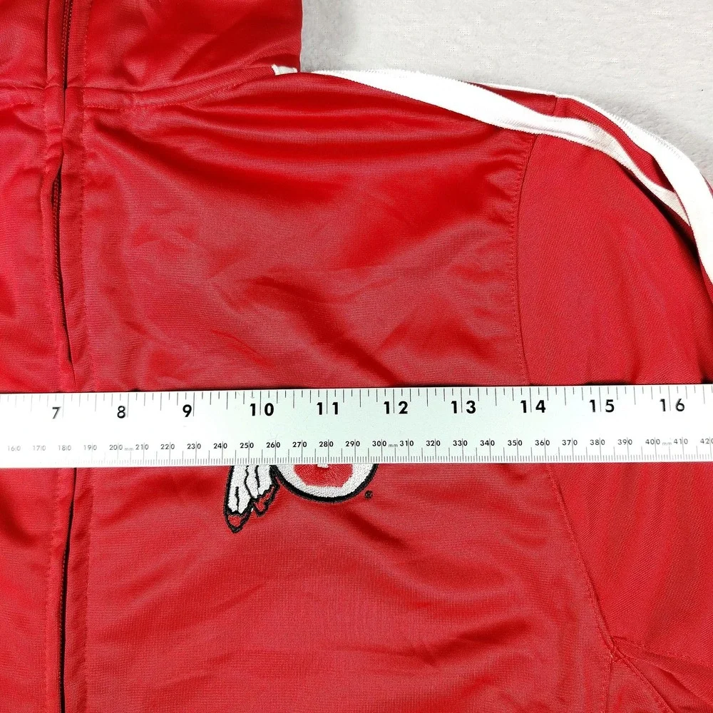 Adidas Track Jacket Mens Small Red NCAA Football Warm Up Full Zip Utah Utes